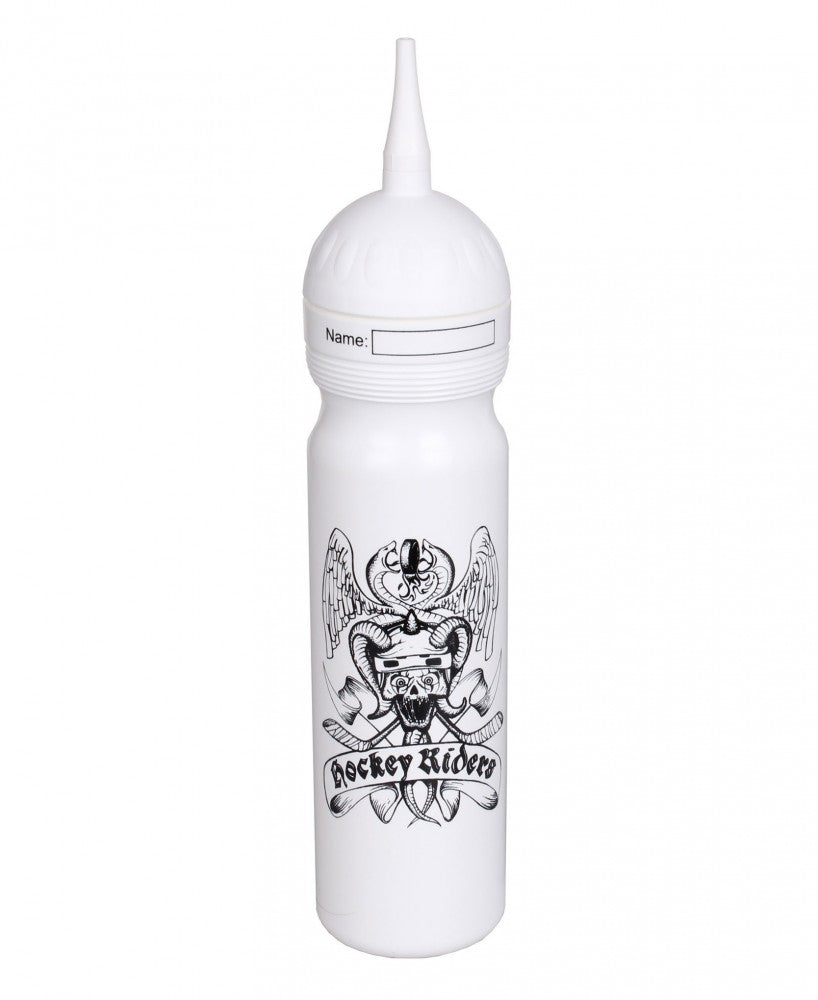 Drinking bottle Ice Hockey Riders Bottle 1L white with straw